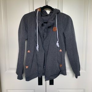 Gray zip up hoodie